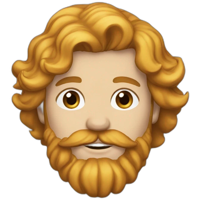 an english man in his twenties with long wavy blonde hair and a red beard emoji