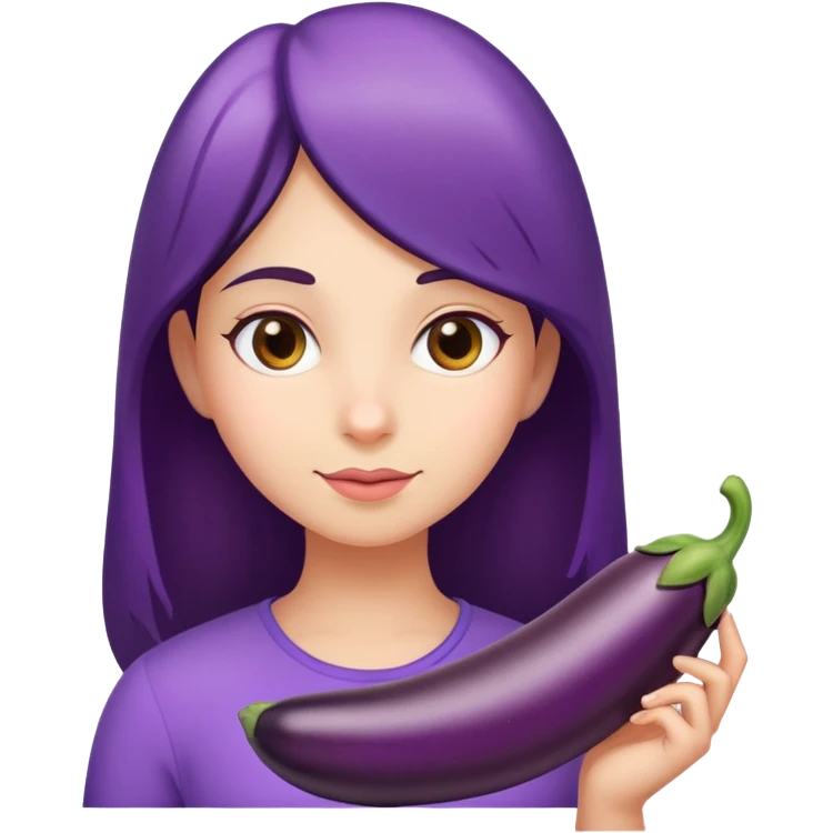 Girl a long eggplant  emoji