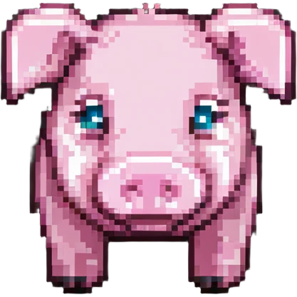 Minecraft pig, authentic blocky style and proportions emoji