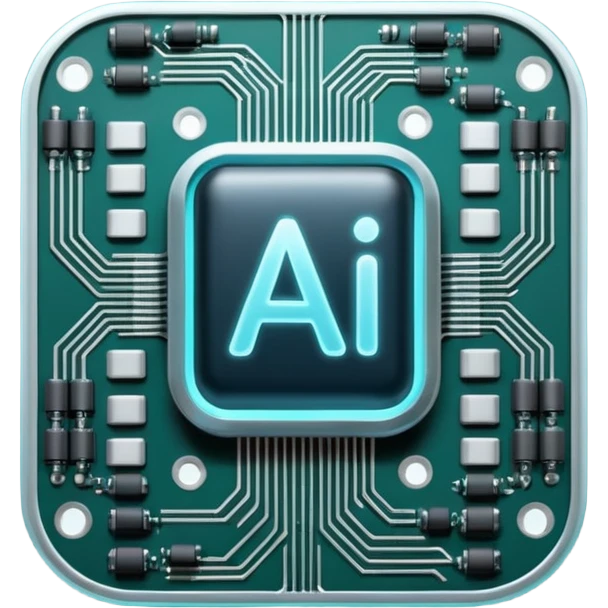 AI라고 글씨가 적힌 AI 칩 혹은 데이터 emoji