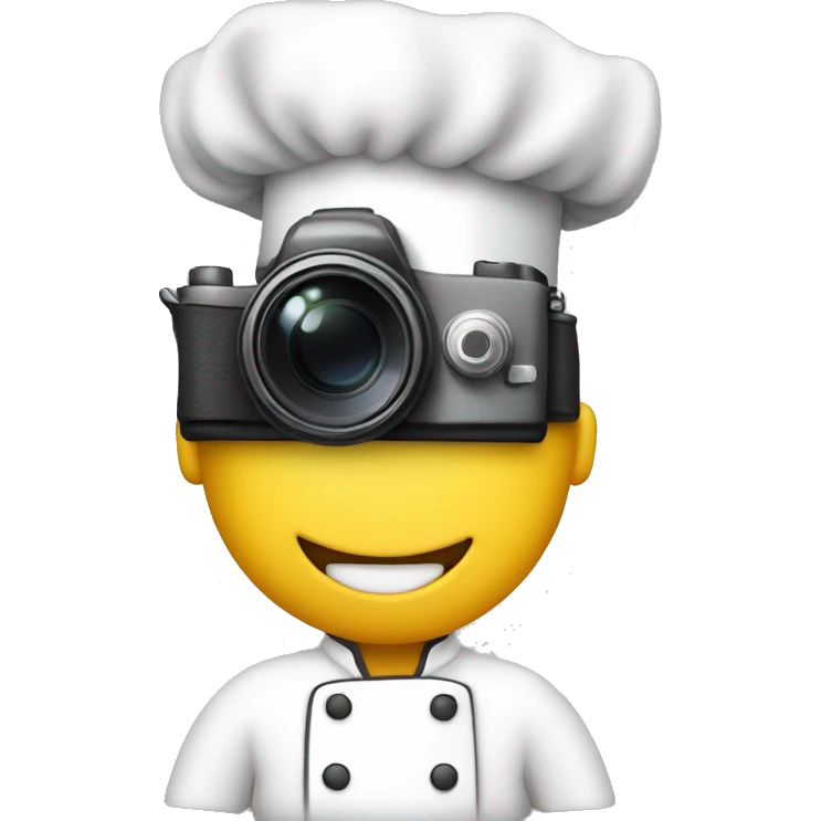Chef, yellow skin, camera in hand  emoji