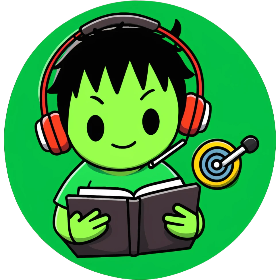Green Luffy and green Alastor listening to music together emoji