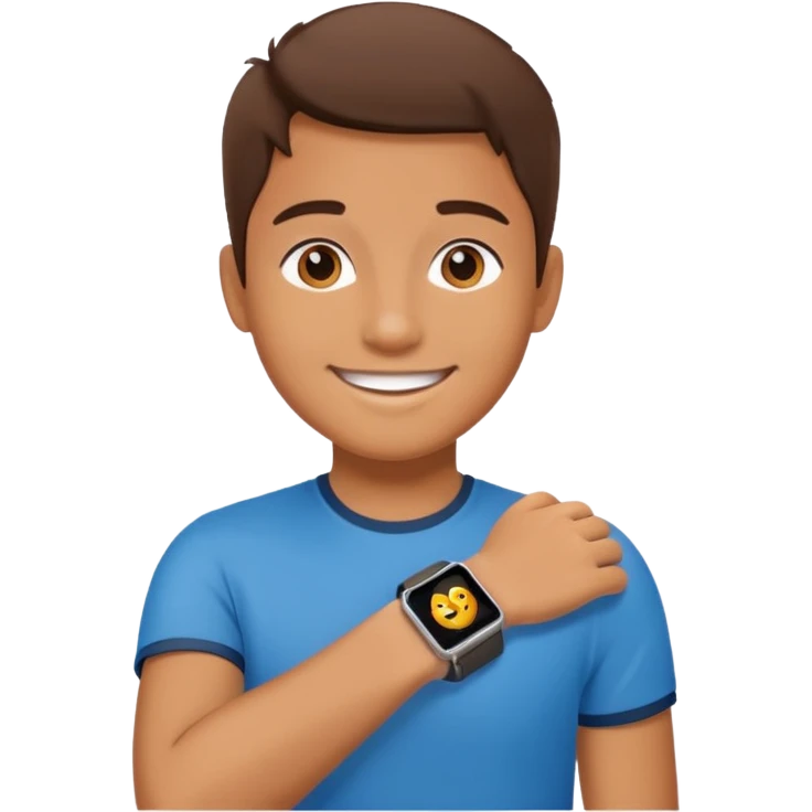 Young person wearing a smartwatch emoji