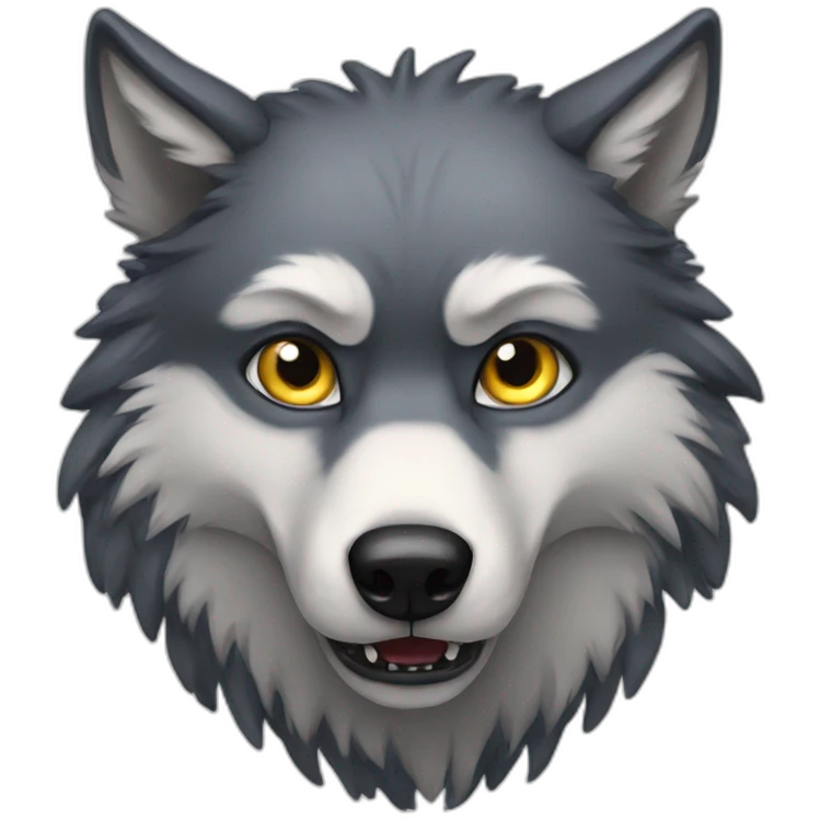 Creepy wolf emoji