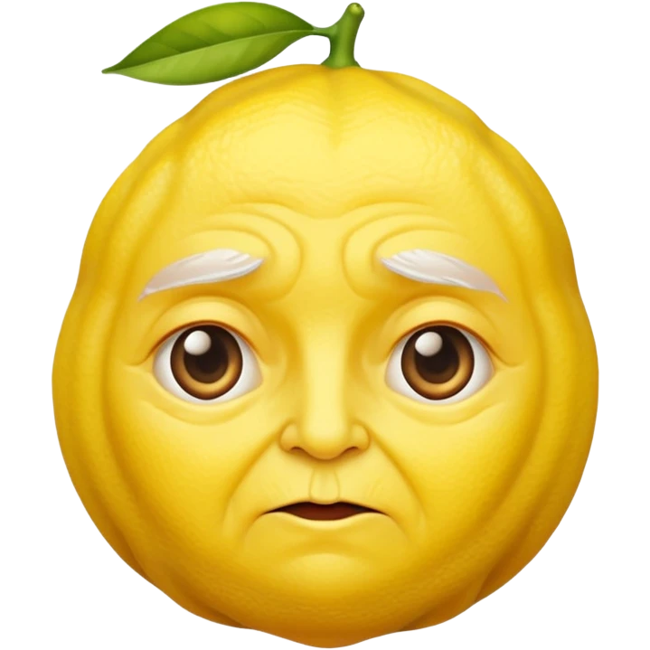 a lemon with grandmotherly features emoji