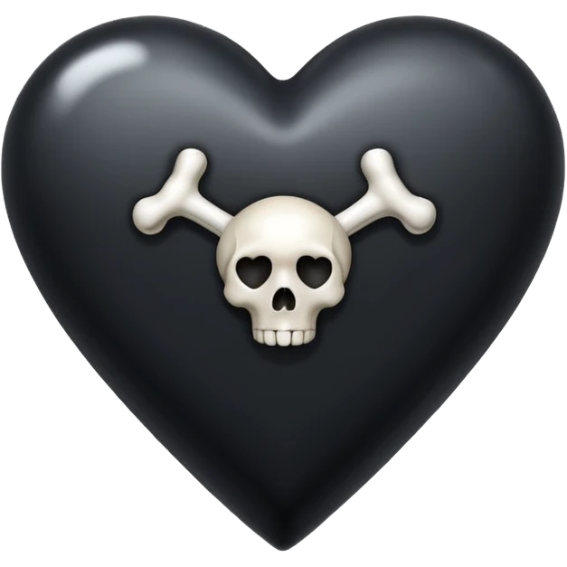 Black heart with bone in corner  emoji