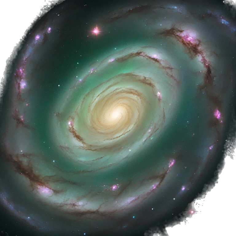 a typical spiral galaxy with emerald stars emoji