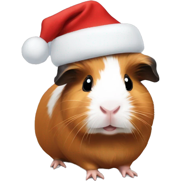 guinea pig in christmas hat emoji