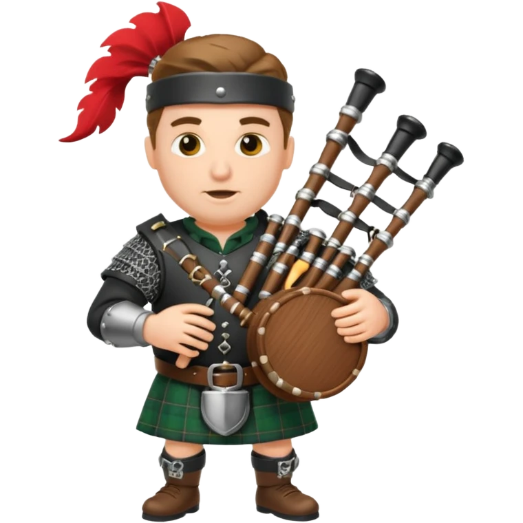Warrior playing bagpipes chugging whiskey emoji
