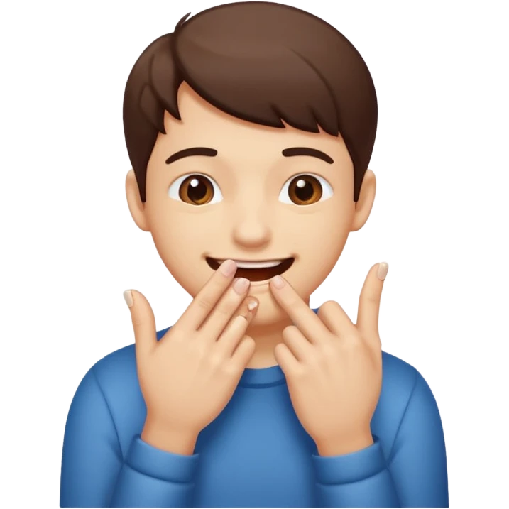 Emoji gêne et content qui mort son ongle emoji