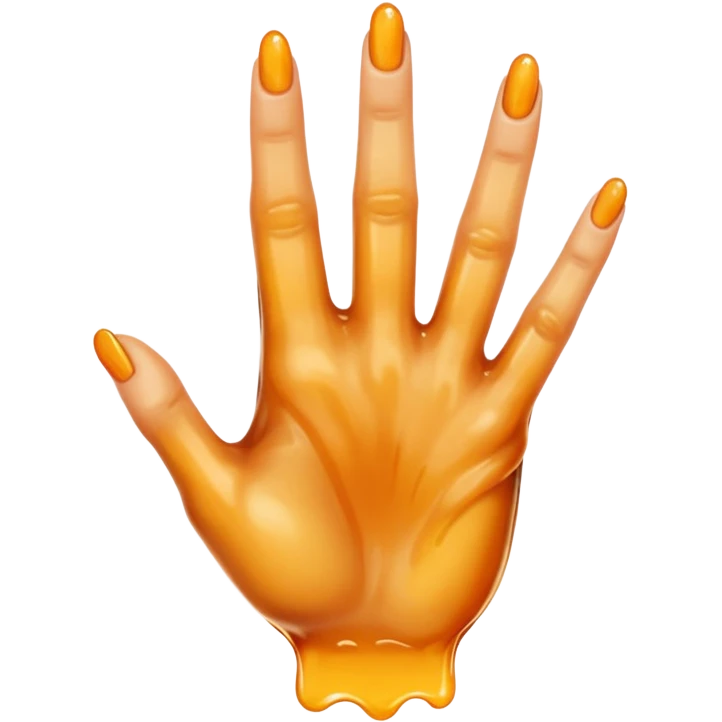 a hand with 2 fingers out and a sticky liquid on them emoji