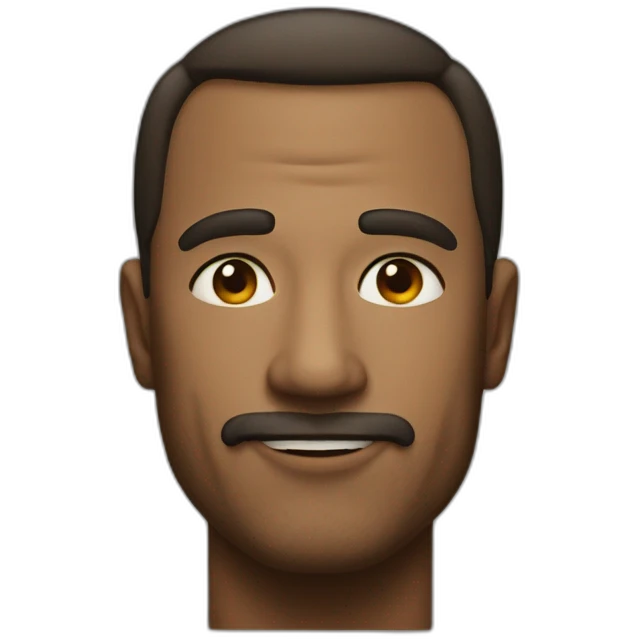 The man is a giant emoji