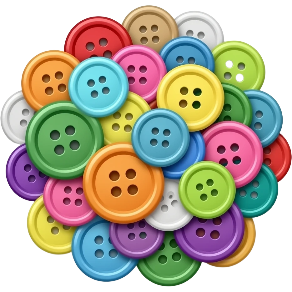 small pile of bright coloured realistic buttons emoji