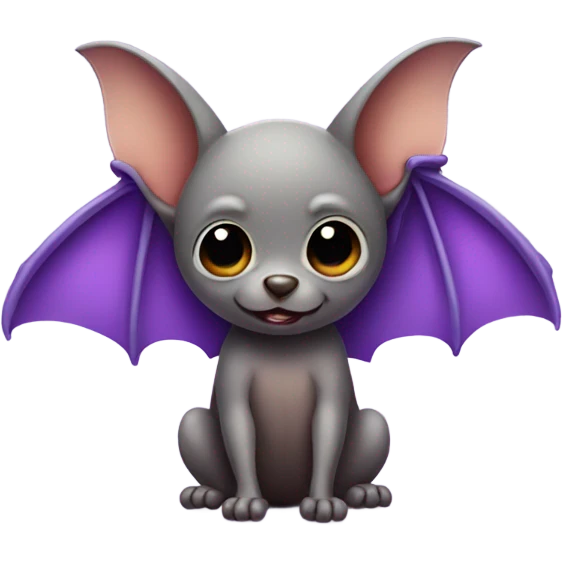little bat animal wearing a purple bow emoji