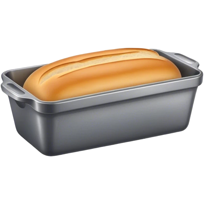 Realistic small isolated metallic gray bread loaf pan. emoji