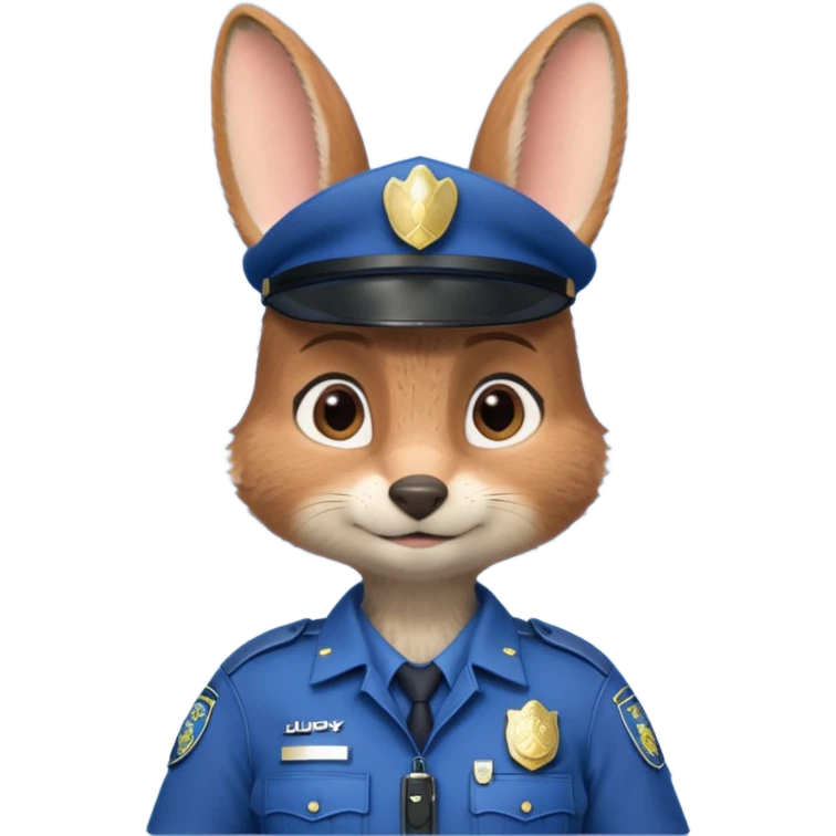 judy hopps with police suit from zootopia, pixar emoji