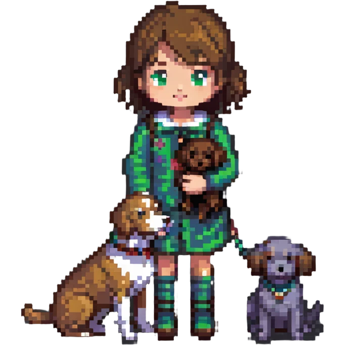 girl petting dog, friendship emoji