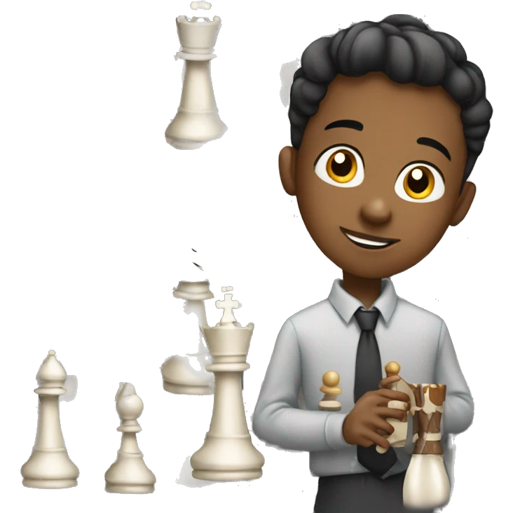 A boy playing chess emoji