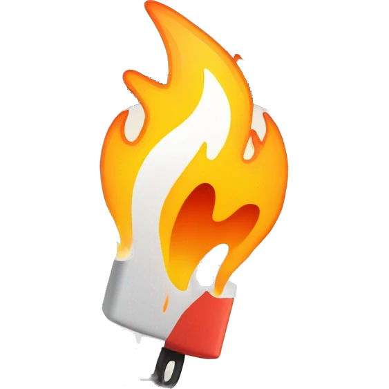 Fire with charging cable emoji