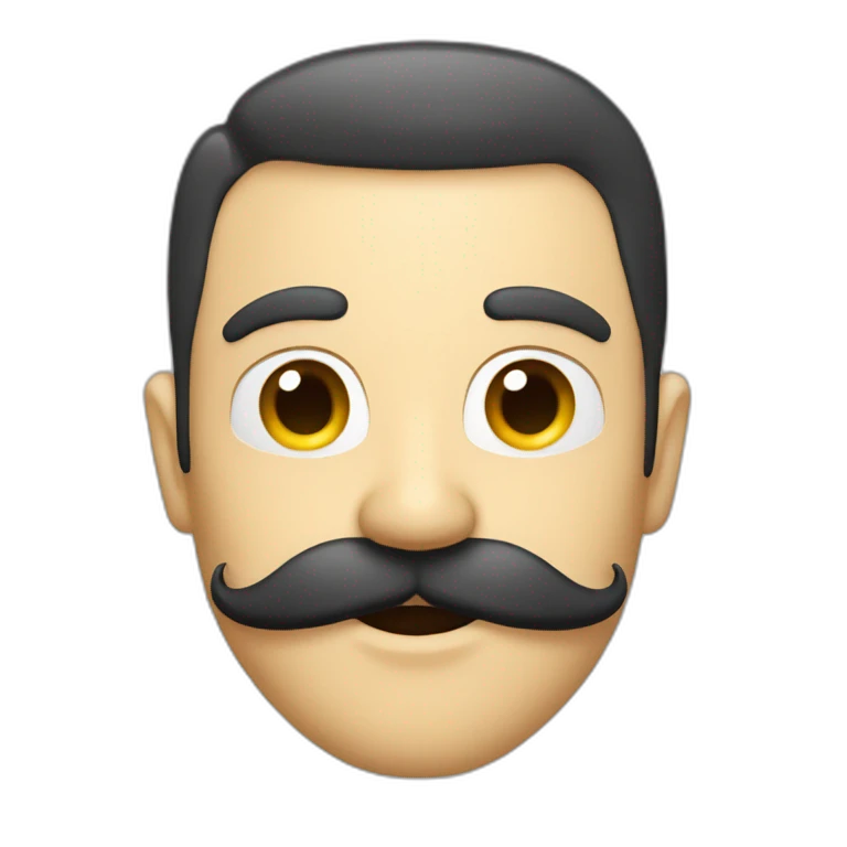 Homme avec une moustache mouche emoji
