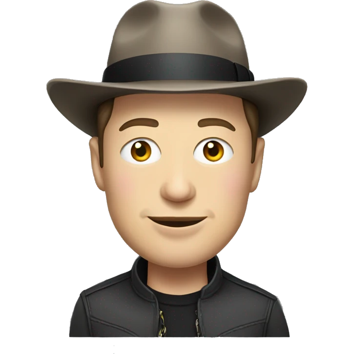 elon musk with a hat emoji