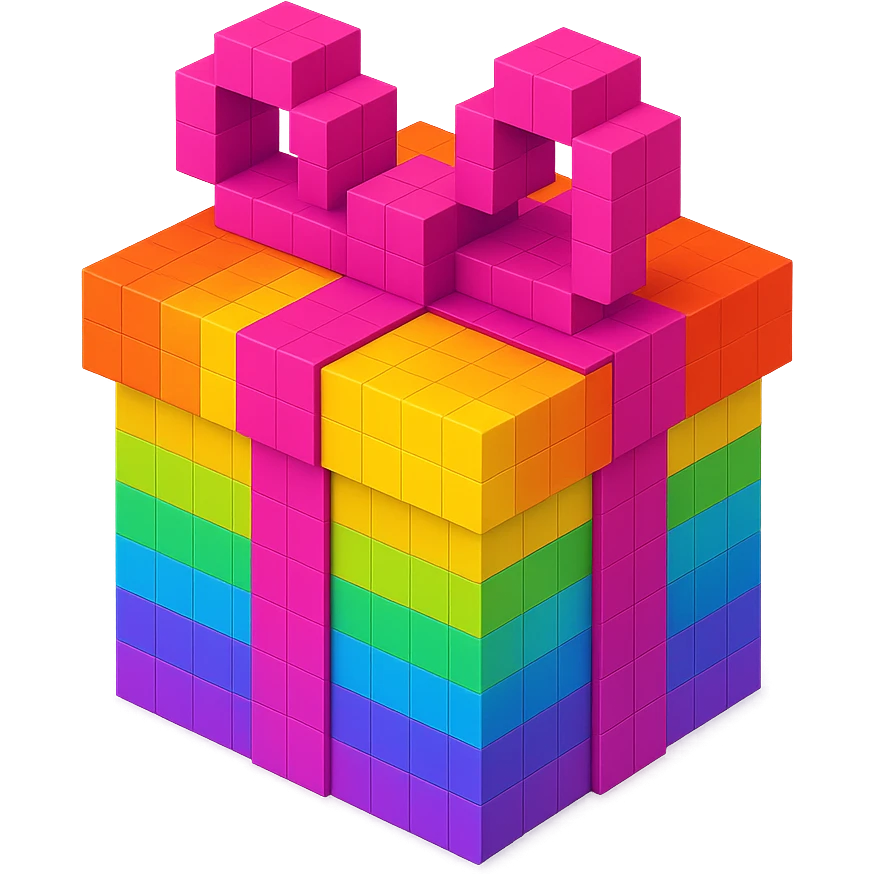 Rainbow gift emoji
