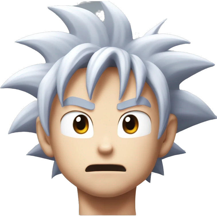 Goku face in ultra instinct  emoji