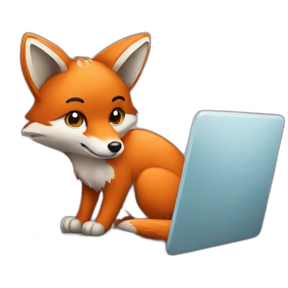 Fox with laptop emoji
