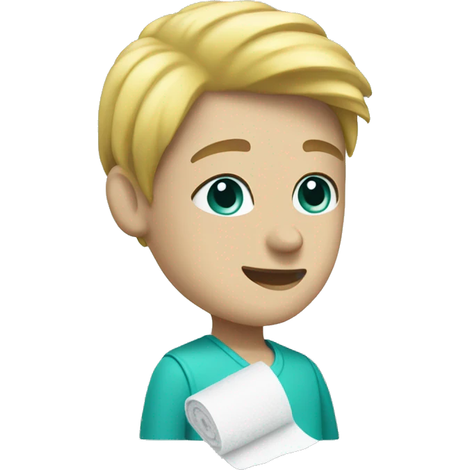 Plain White and teal wipes emoji