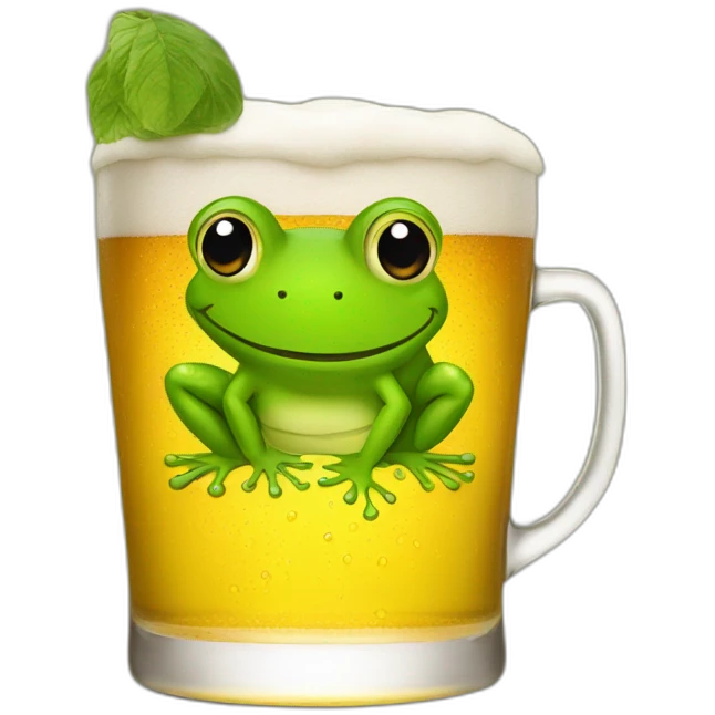 Frog in beer emoji