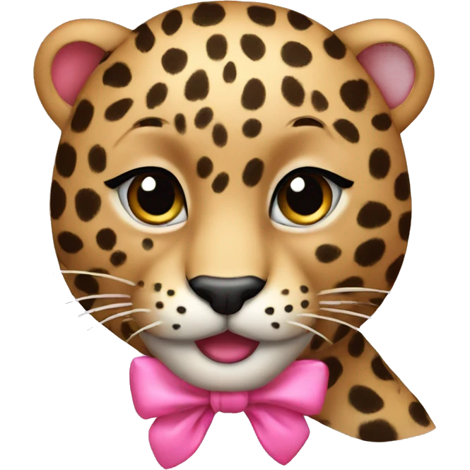 Leopard with pink bow  emoji