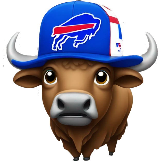 Buffalo wearing buffalo bills hat emoji