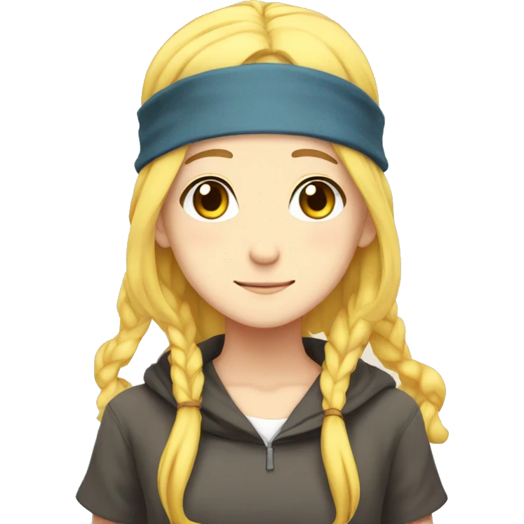 Anime girl with yellow hair but headband on her hair ymir fritz  emoji