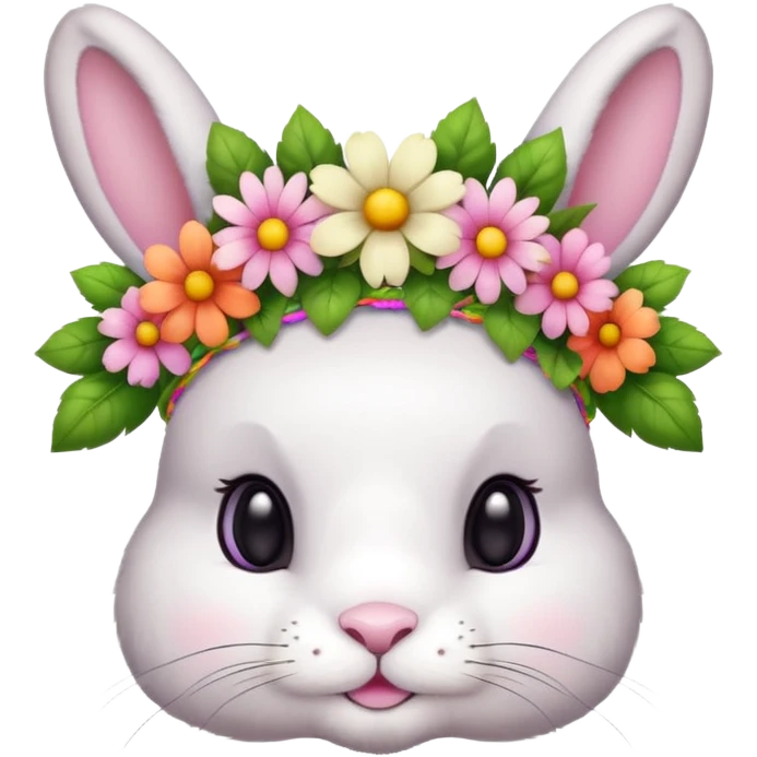 bunny face with a flower crown emoji