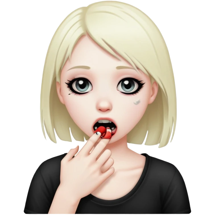 Emo emoji girl choking emoji