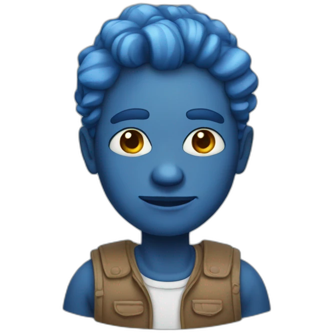 Creative man blue skin emoji