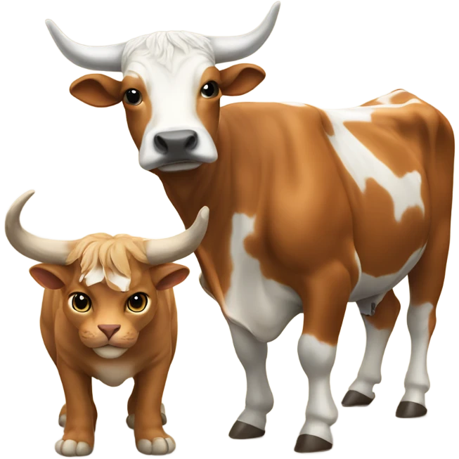 cat teaching a longhorn bull emoji