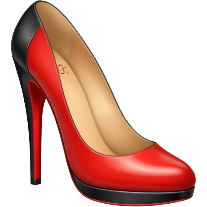 Salto alto preto com soldado vermelho emoji