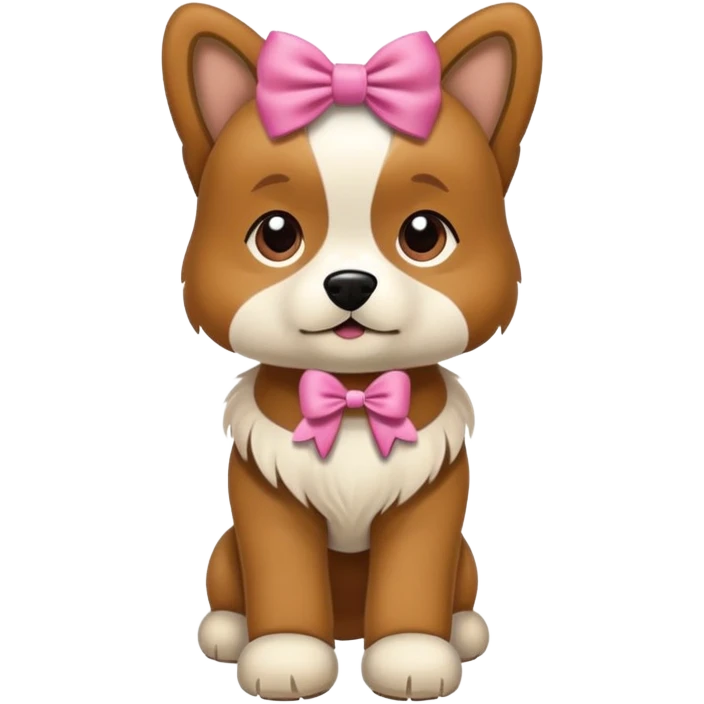 A dog with uggs and a bow emoji