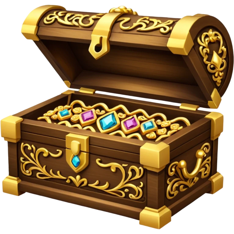 treasure box, Gold jewelary. emoji
