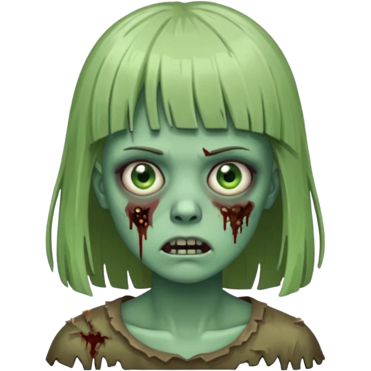 pessoa zumbi com franja emoji