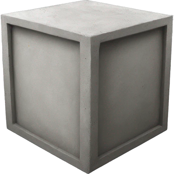 Concrete rcc box with boulder inside emoji