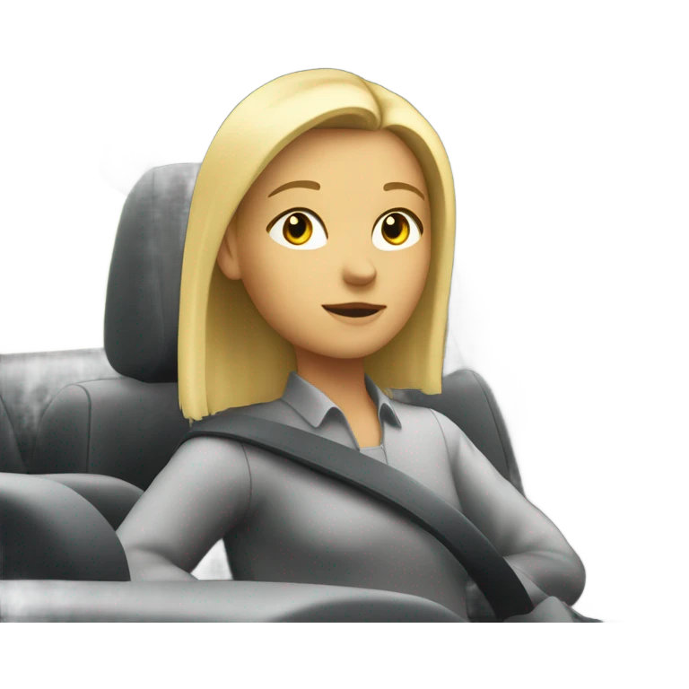 the blond girl is driving the car emoji