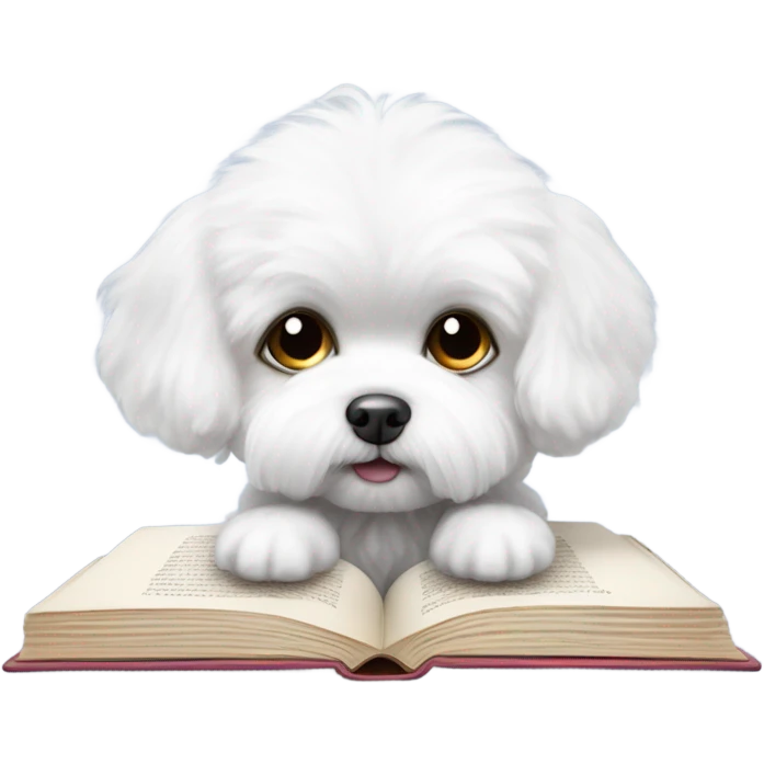 Maltese Bichon reading emoji