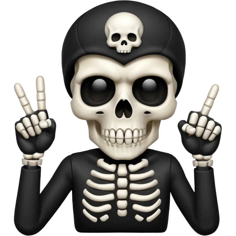 Skull doing finger guns emoji