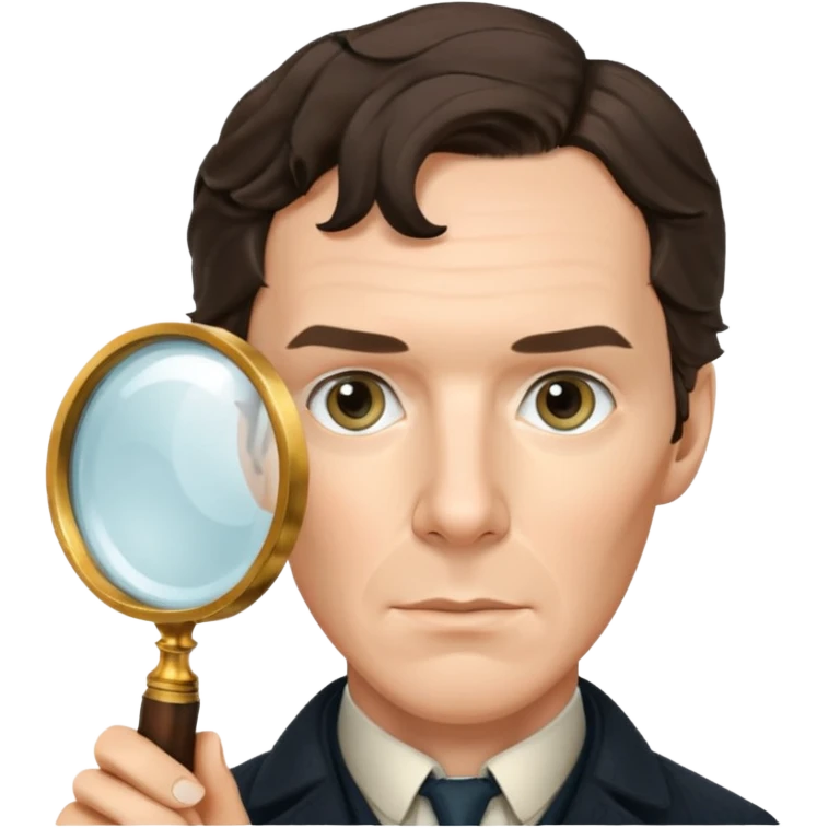 sherlock homes benedict cumberbatch with magnifing glass emoji