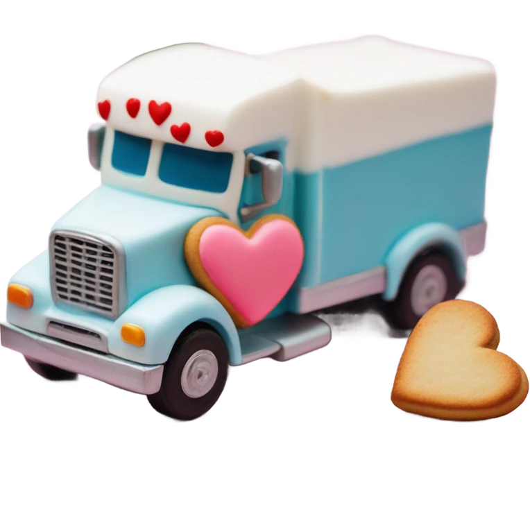 cookie heart with semi truck emoji