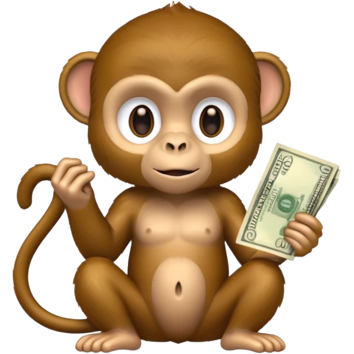 Monkey holding cash emoji
