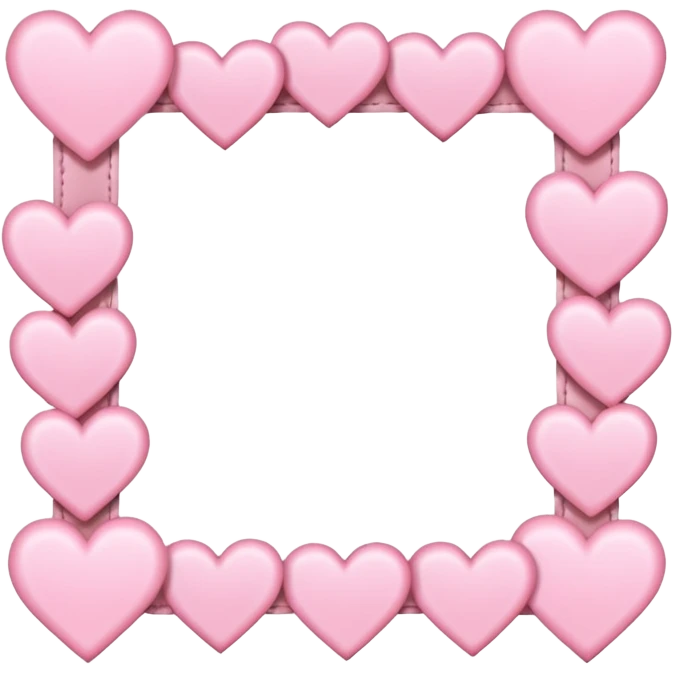 Delecate square pink hearts  frame
 emoji