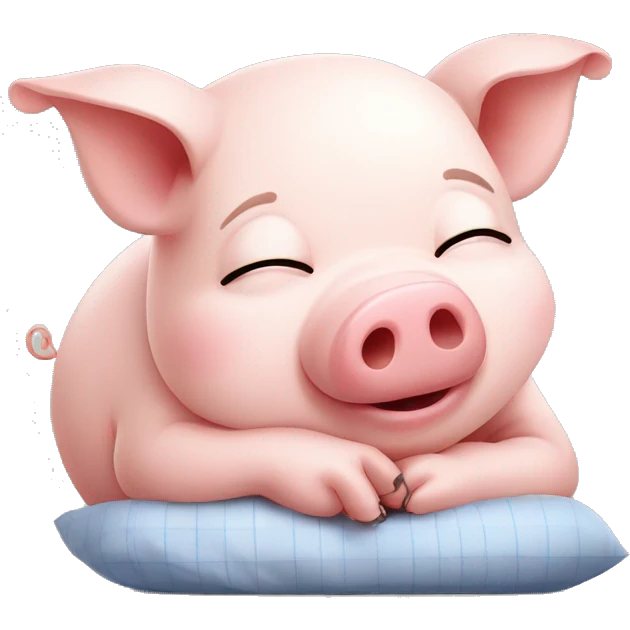 Sleepy cute pig with good night sign emoji
